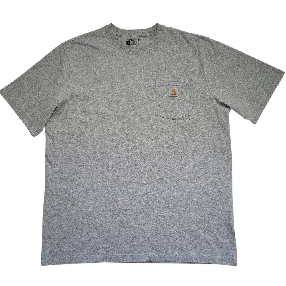 Carhartt Mens Short Sleeve Pocket T Shirt Gray Tall XL Loose Fit Workwear